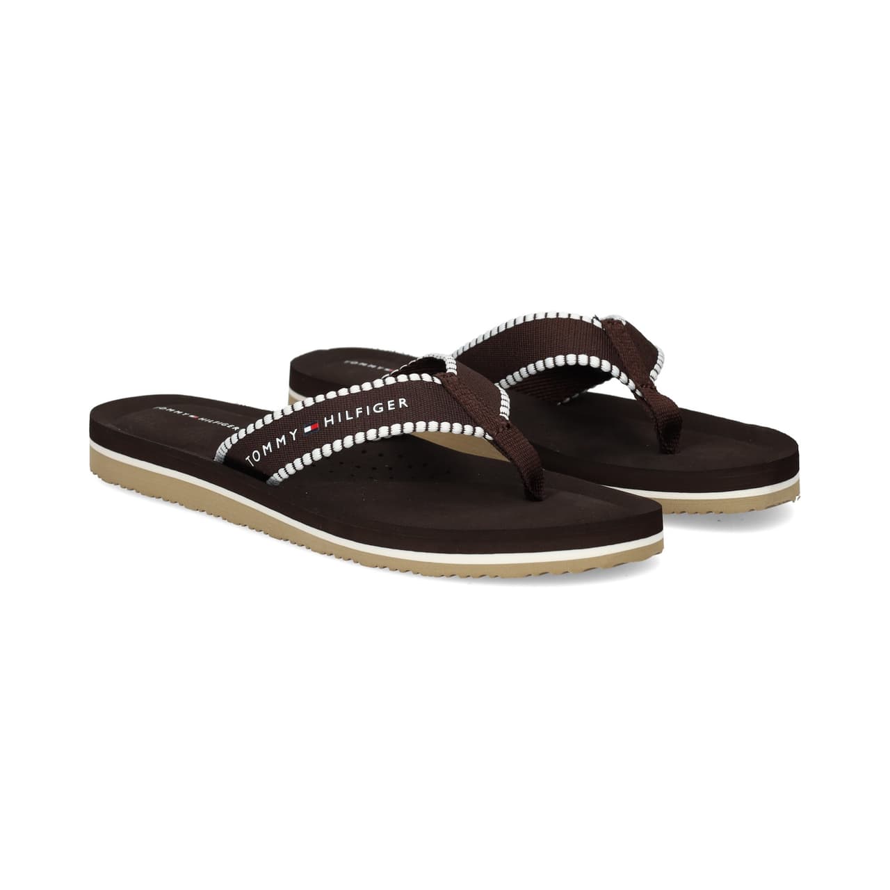 Tommy Hilfiger Flip Flop Webing Feston Marron HJT Chocolate