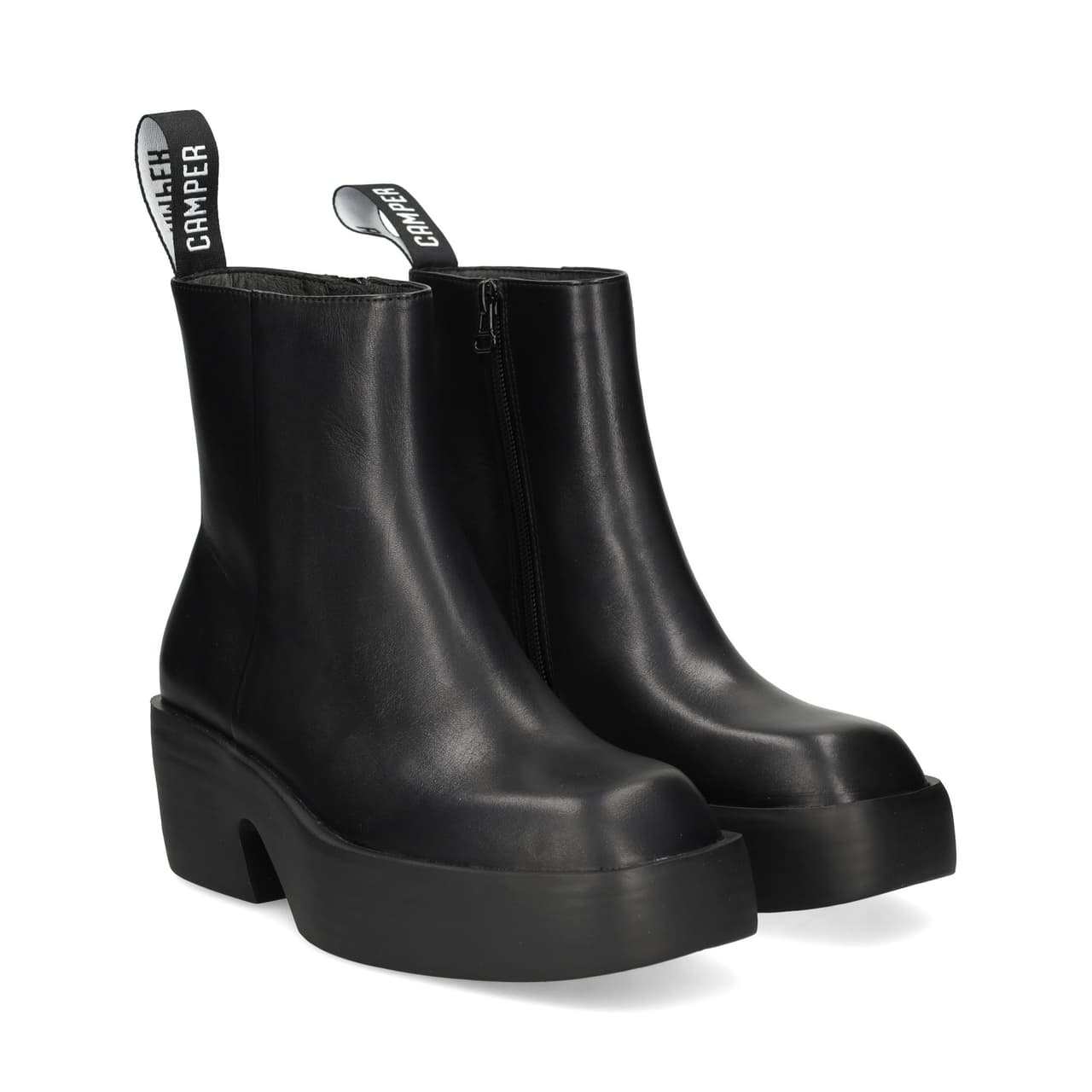 Camper Botin Plataforma Piel Engro Negro