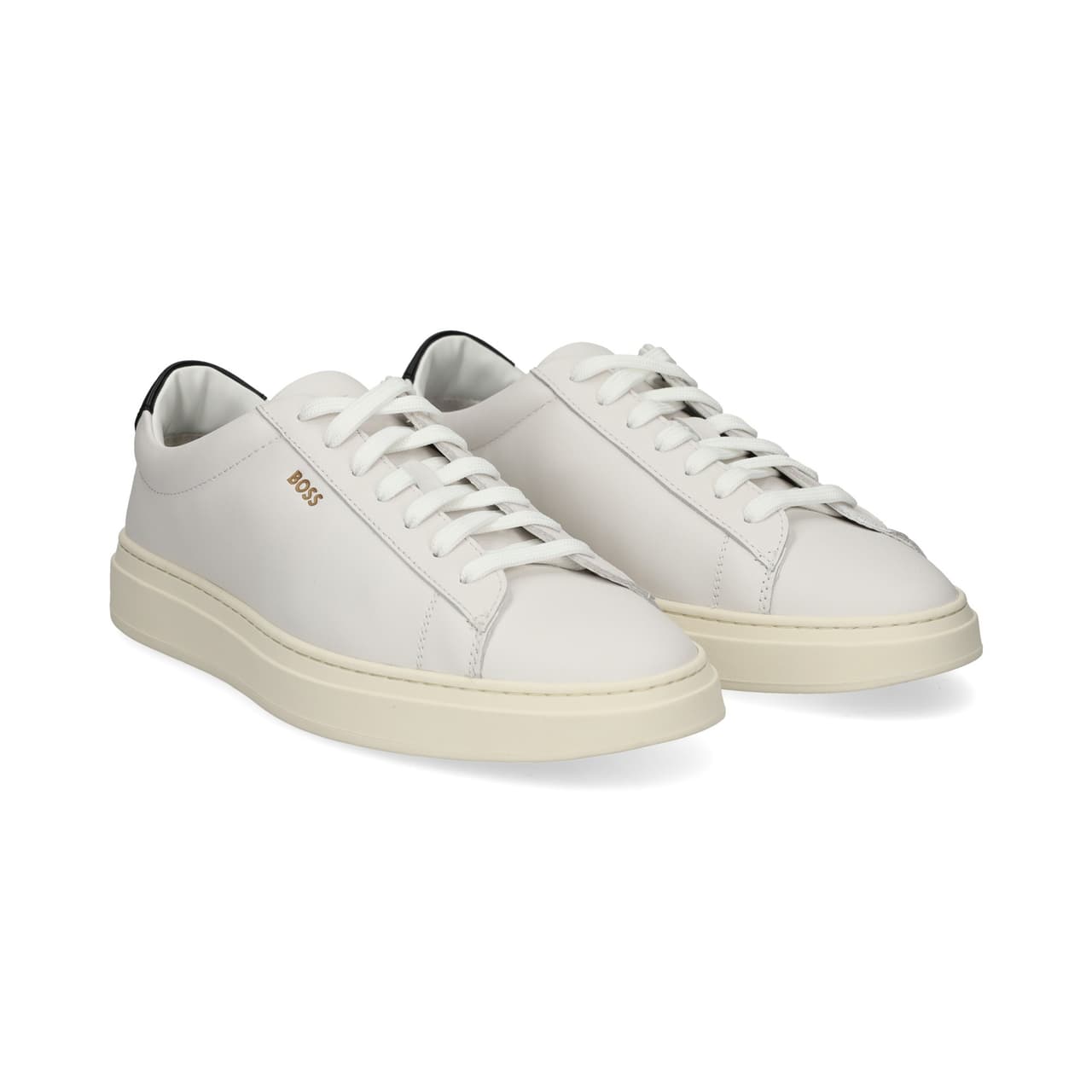 BOSS Talon Negro Deportivo Piel Blanco