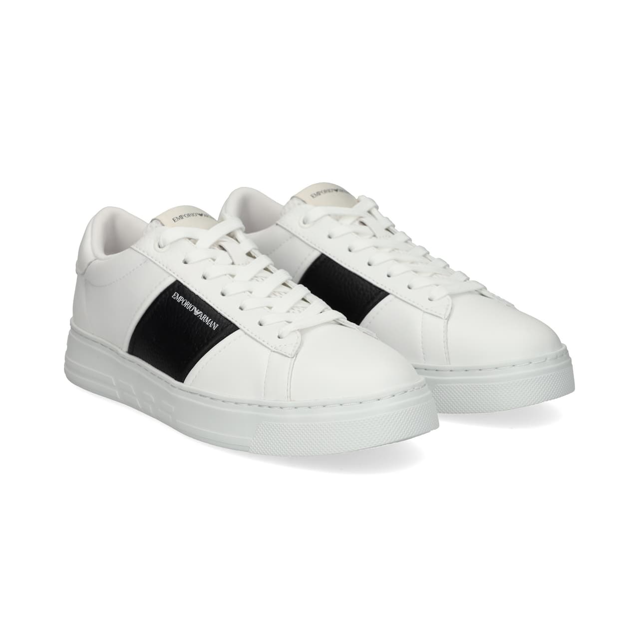 Emporio Armani Banda Negro Deportivo Piel Blanco