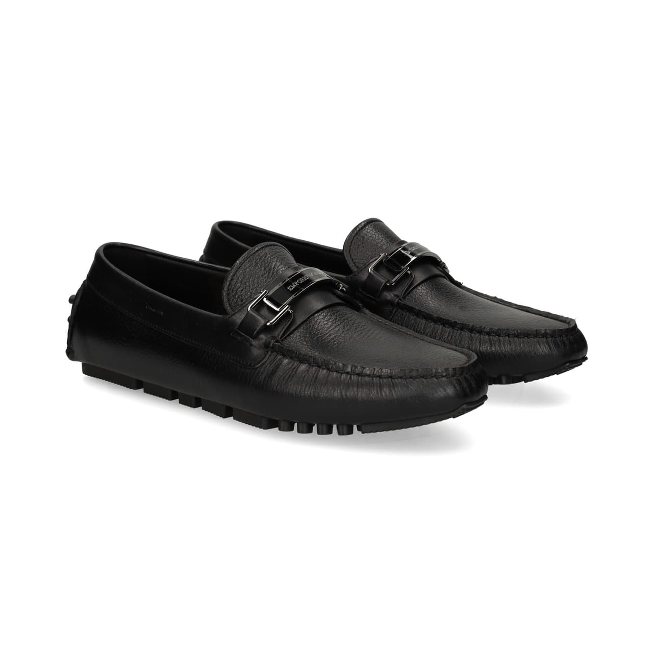 Emporio Armani Conductor Placa Piel Negro