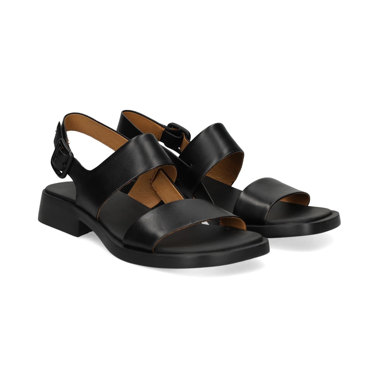 Camper Sandalia 2 Tiras Piel Negro