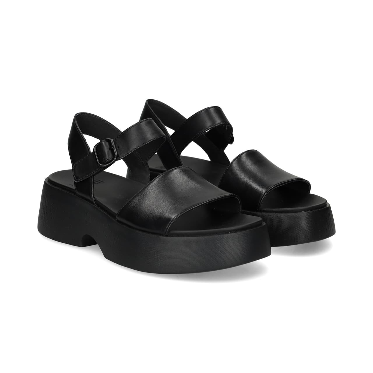 Camper Carmelita Plataforma Piel Negro