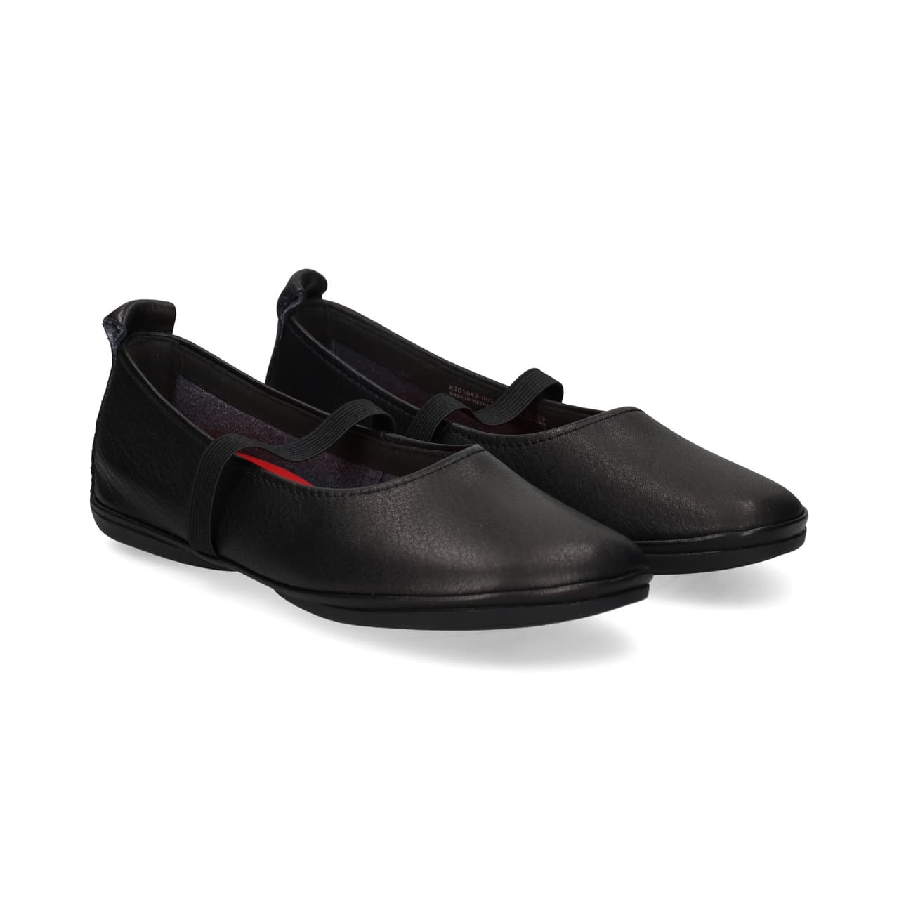 Camper Bailarina Con Elastico Piel Negro