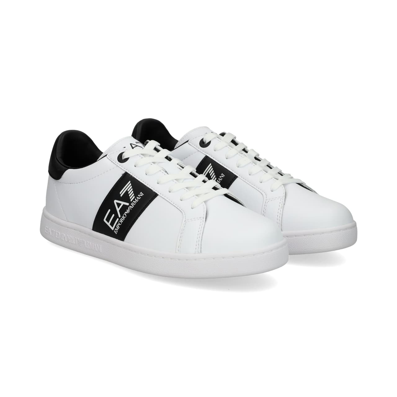 EA7 Banda Negro Deportivo Piel Blanco MZ021 White/Bla