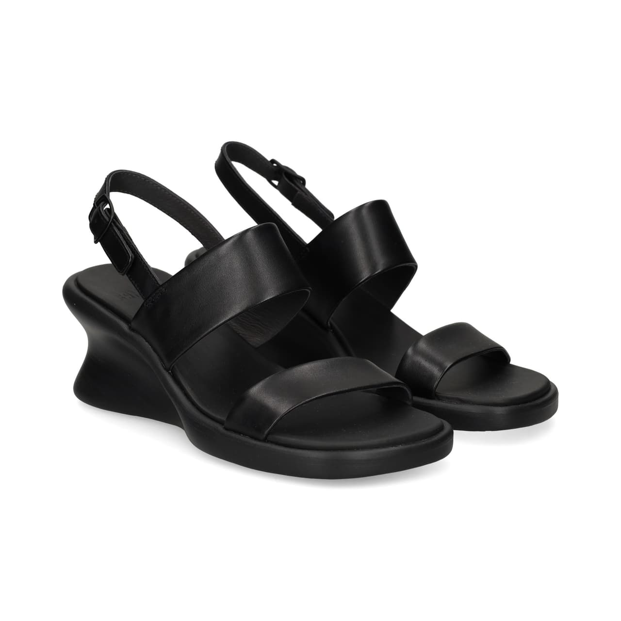Camper Sandalia 2 Tiras Piel Negro