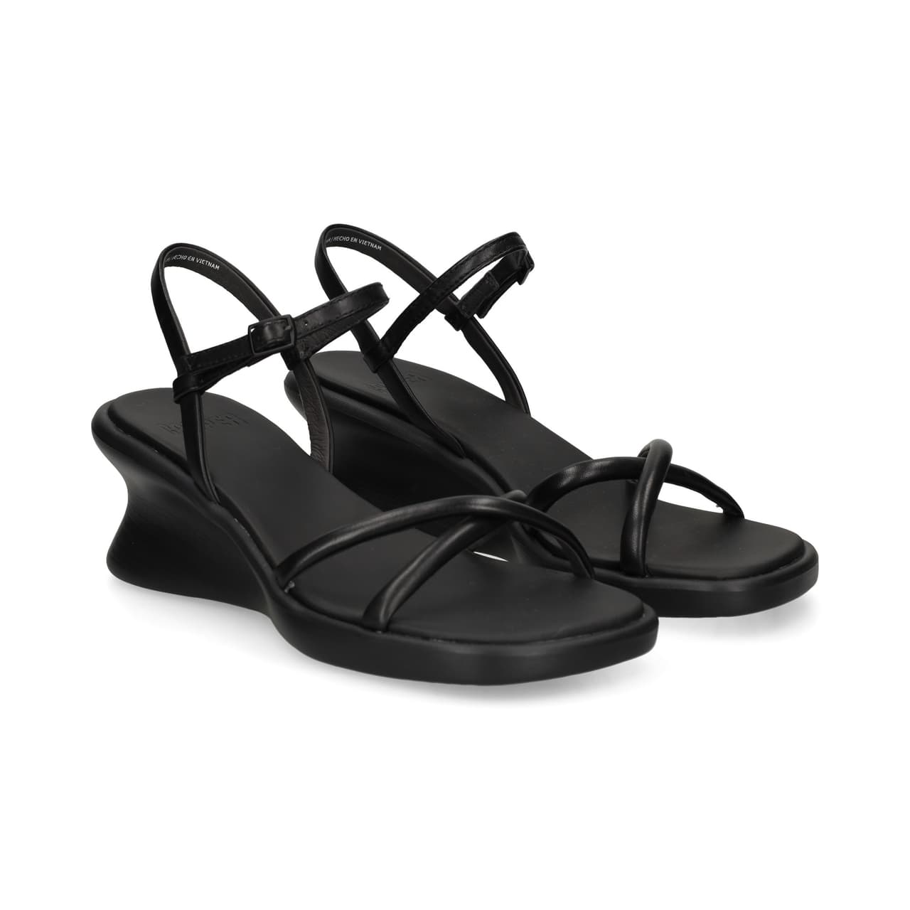 Camper Sand.cruzada Acolchada Piel Negro