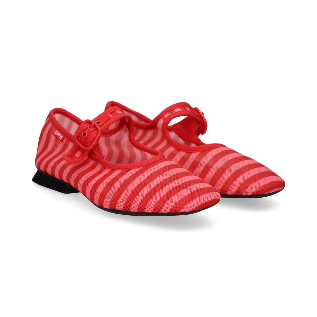 Camper MERCEDES MALLA LISTAS ROSA+ROJO Sandia-Fres