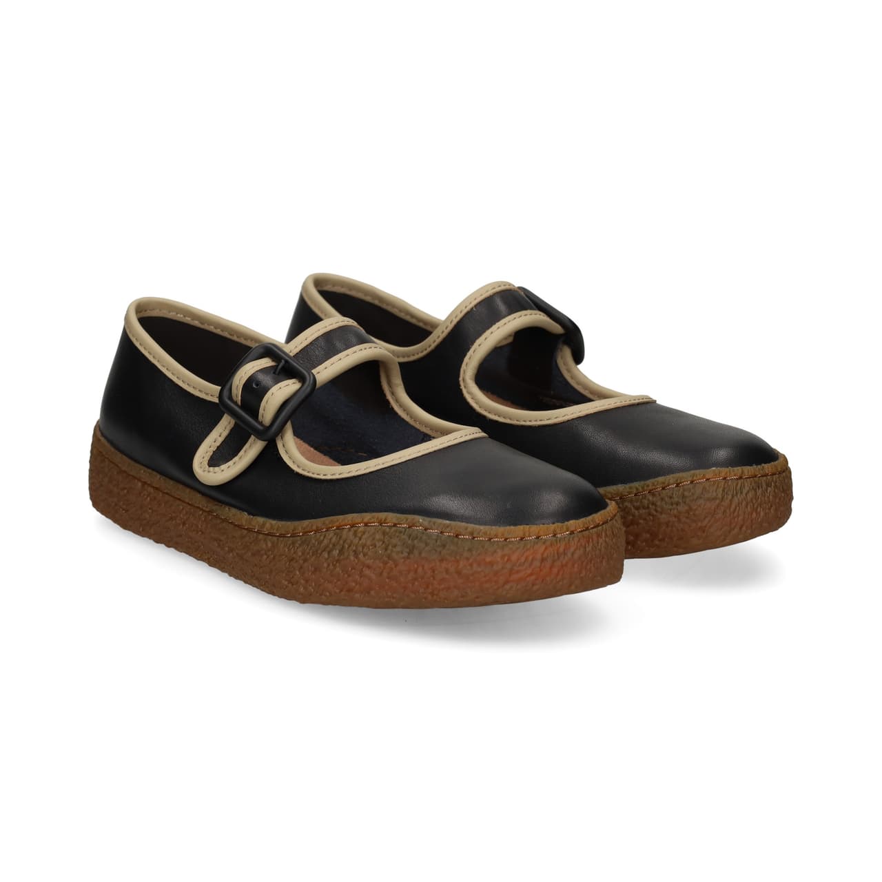 Camper Bailarina Vivo Beig Piel Negra