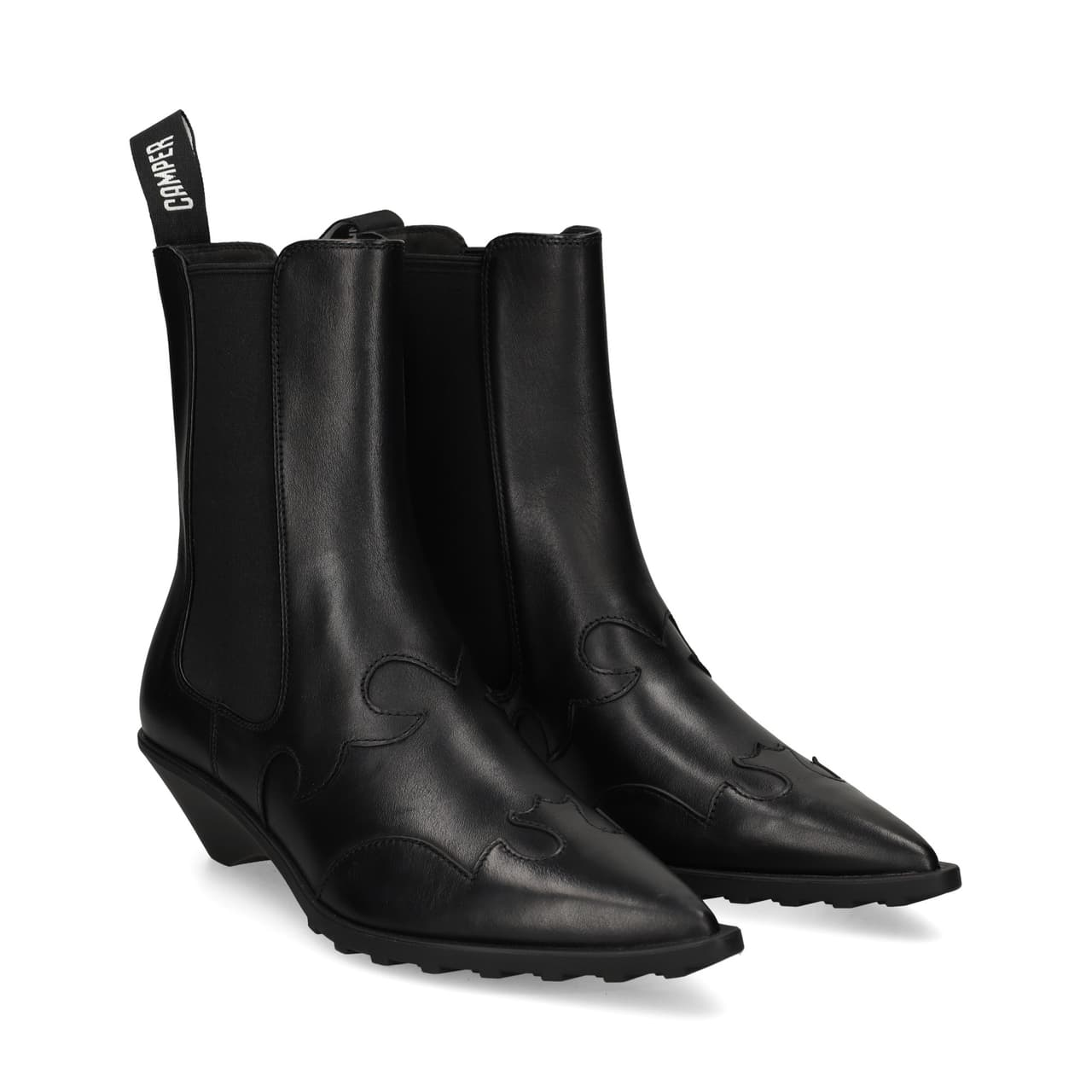 Camper Botin Cowboy Piel Negro
