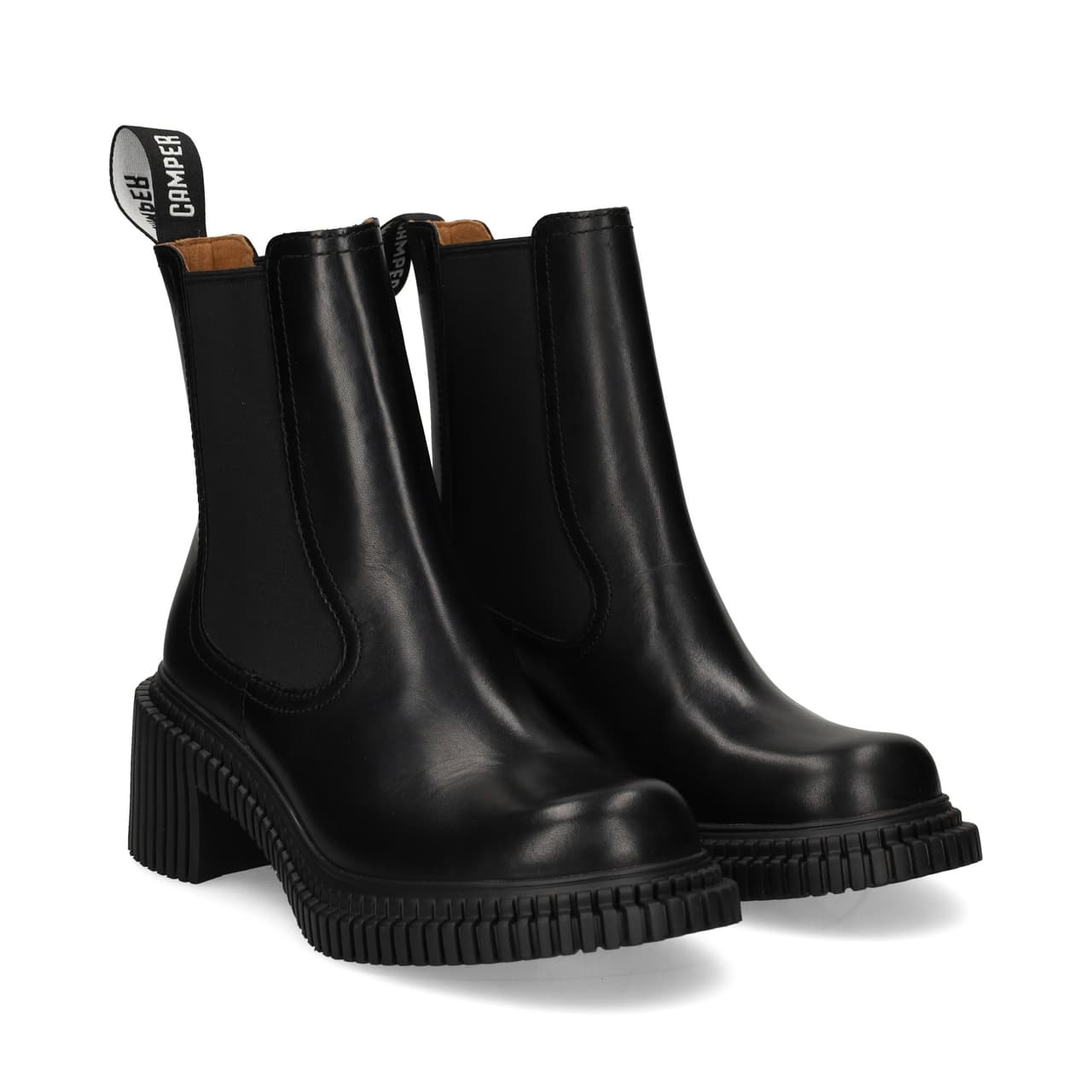 Camper Botin Elastico Plataforma Piel Negro