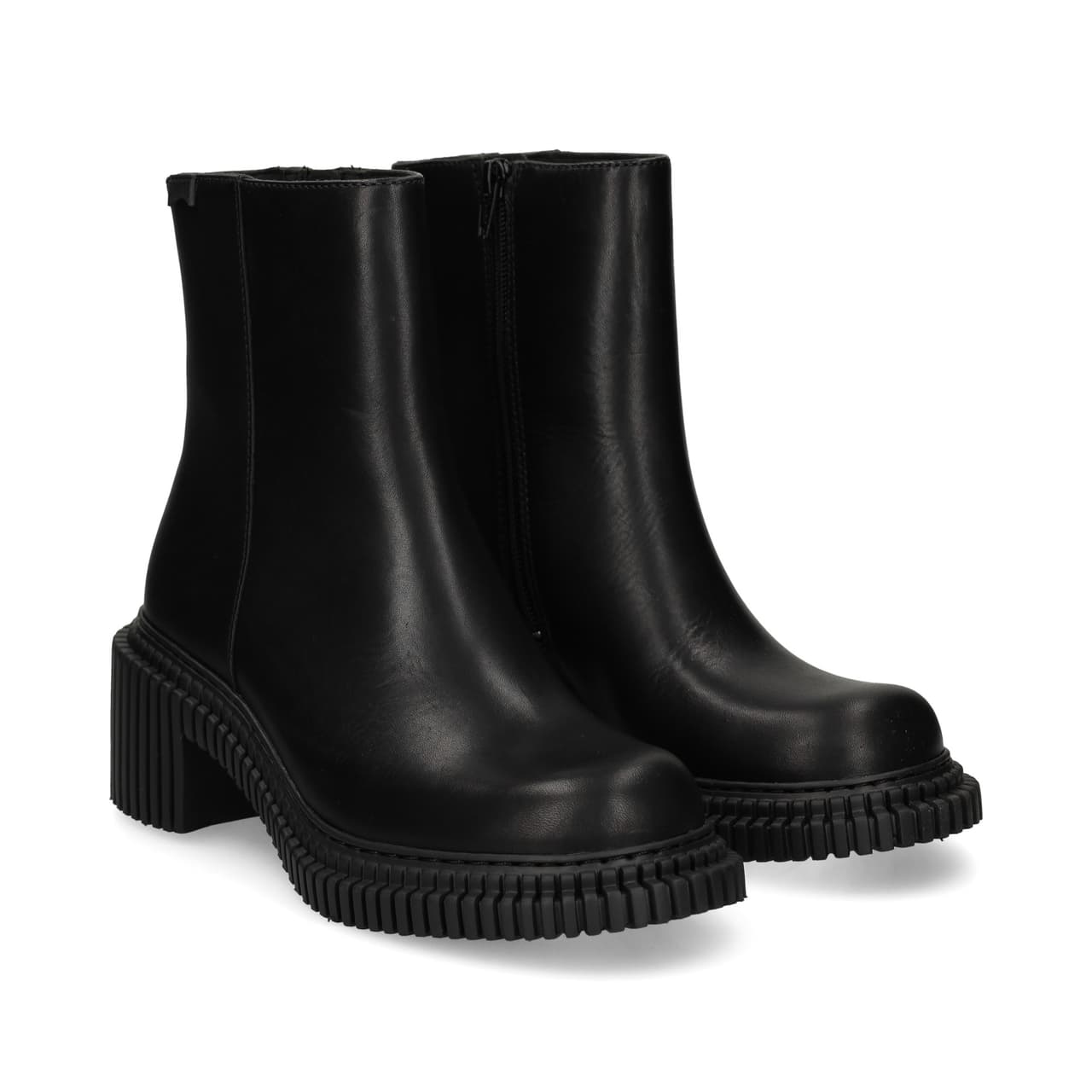 Camper Botin Plataforma Piel Negro