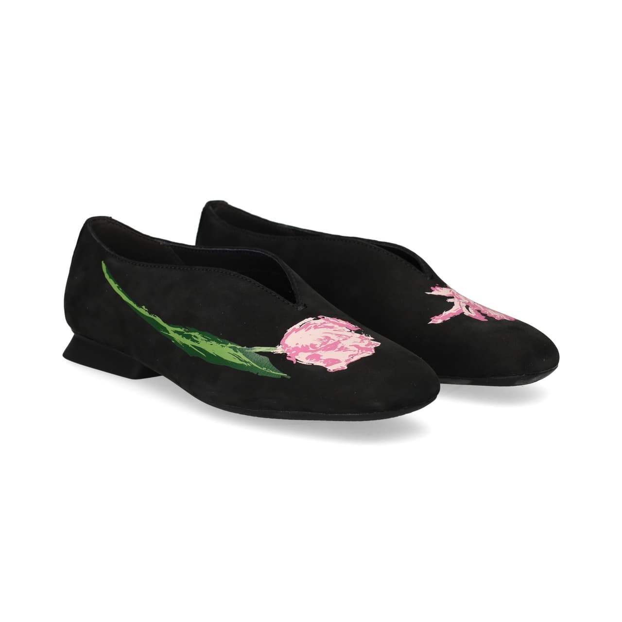 Camper Bailarina Onda Flor Piel 001 Negro