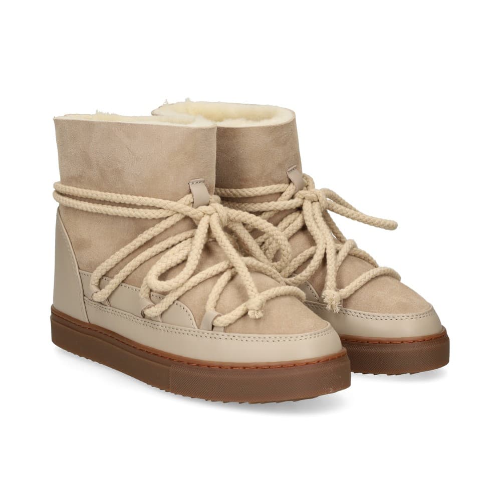 Inuikii Botines Planos Mujer - Beige