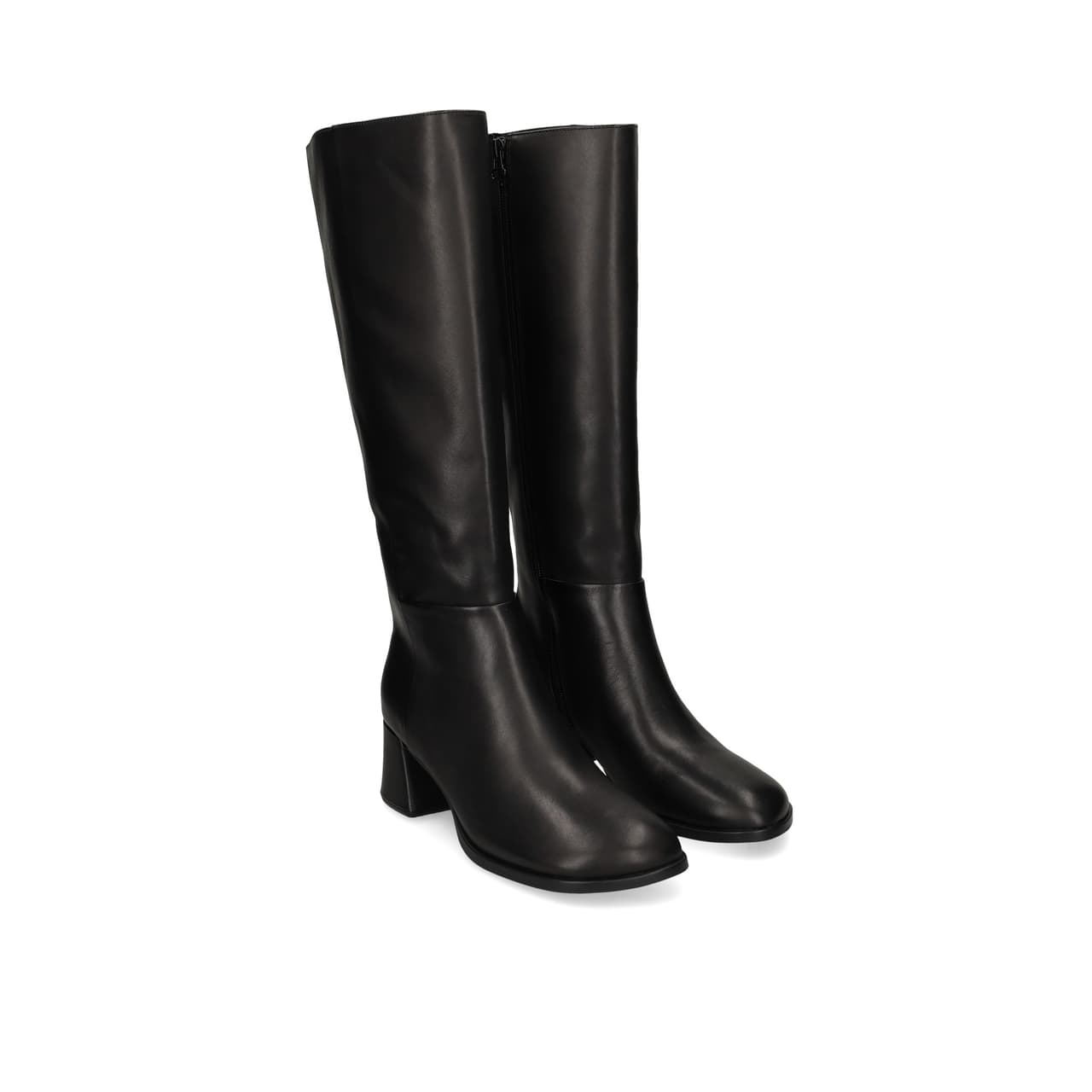 Camper Bota Tacon Piel Negro