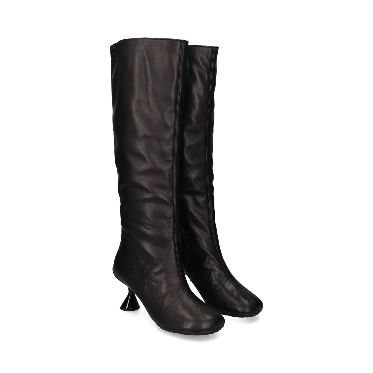Camper Bota Plataforma Piel Negro