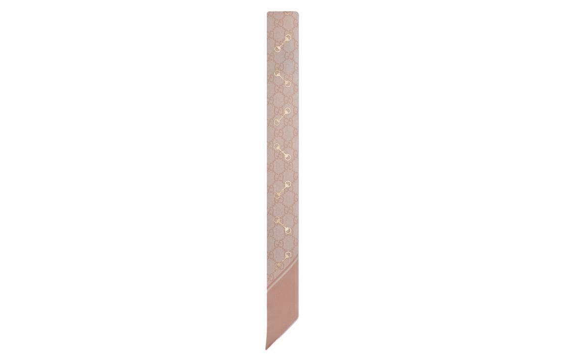 Gucci GG Print With Horsebit Silk Neck Bow 'Rose Pink Ivory' (Women's)