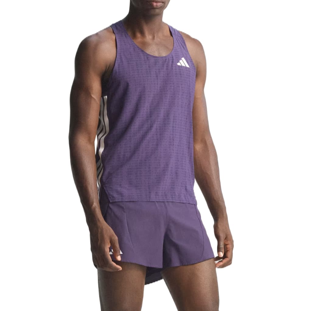 adidas Adizero Running Racing Singlet Aurora Plum Noble Ink