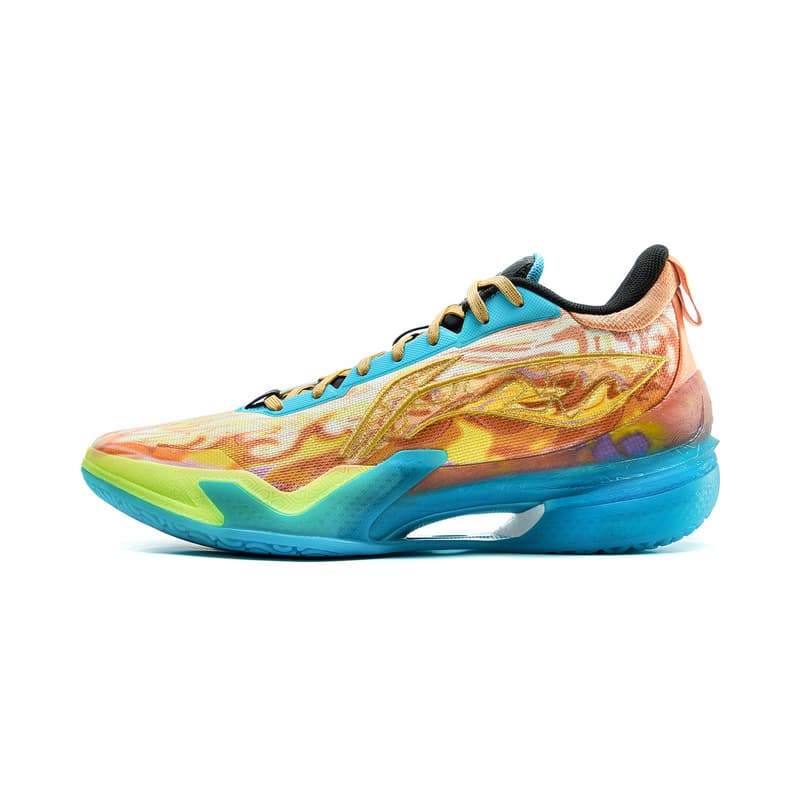 Li-Ning Li Ning Liren 5 Slip Resistant Coverage Lightweight Rebound Performance Basketball Shoes Men's Orange Blue