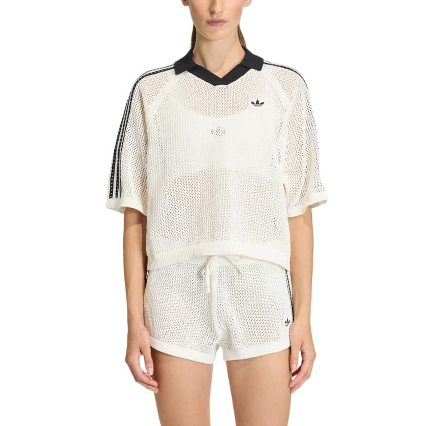 adidas Polo Shirt Asia Sizing 'White Black' (Women's)