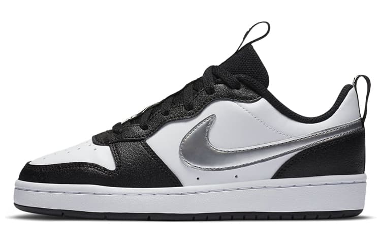 (GS) Nike Court Borough Low 2 'Black White Silver'