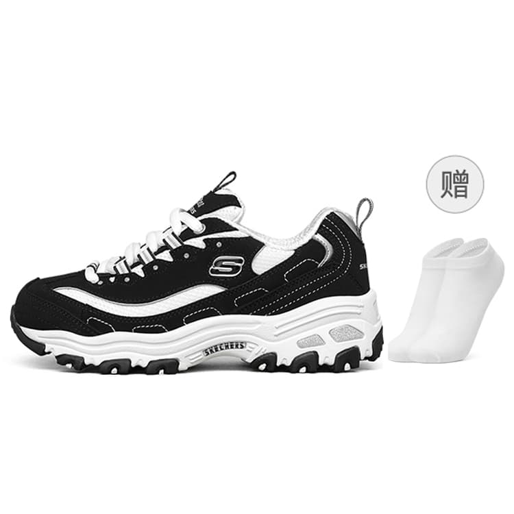 (GS) Skechers D'Lites 'Black White'