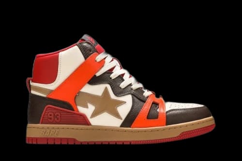 A Bathing Ape Bape Sta 93 Hi Red Orange Light Sand