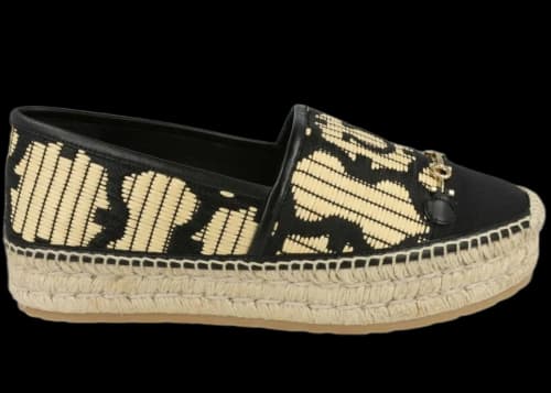 Ferragamo Kim 3 Platform Espadrilles Black Beige (Women's)
