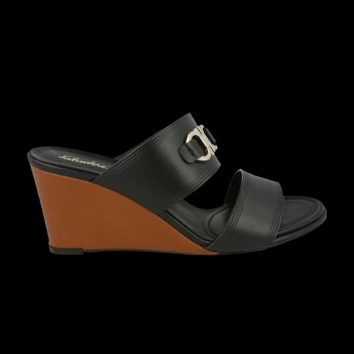 Ferragamo Chaim 70 Wedges Black (Women's)