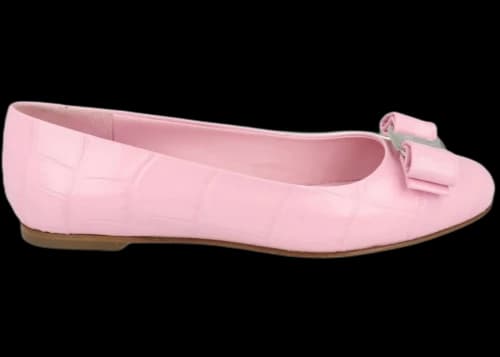 Ferragamo Varina Croco Embossed Ballerina Flats Lilac (Women's)