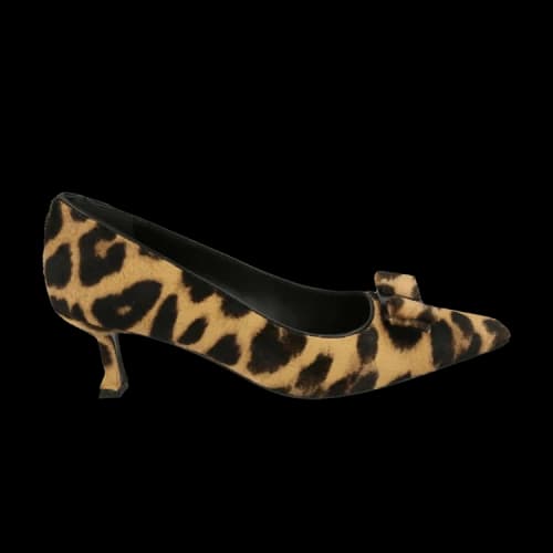 Ferragamo Siwar Leopard Print Kitten Heels Bone (Women's)