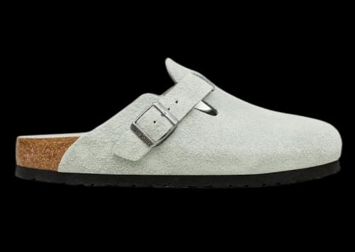 Birkenstock Boston Soft Footbed Suede Leather Pure Sage