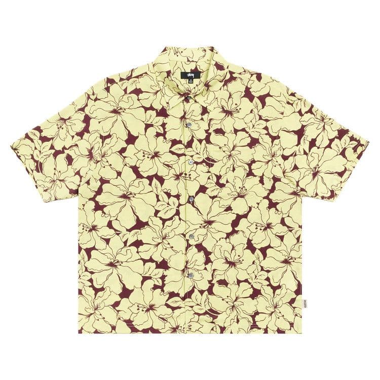 Stussy Floral Hawaiian Shirt Lime