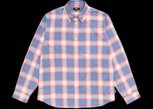 Stussy Beach Ombre Plaid Shirt Blue