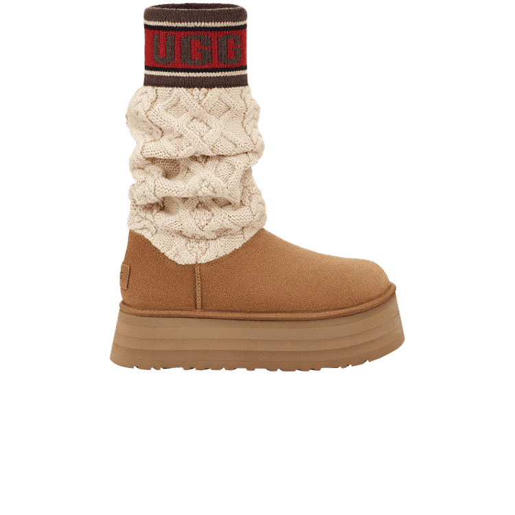 UGG Classic Sweater Letter Boot Chestnut (Women's)
