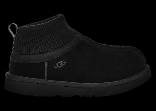 UGG Classic Ultra Stretch Cuff Slipper Black (Kids)