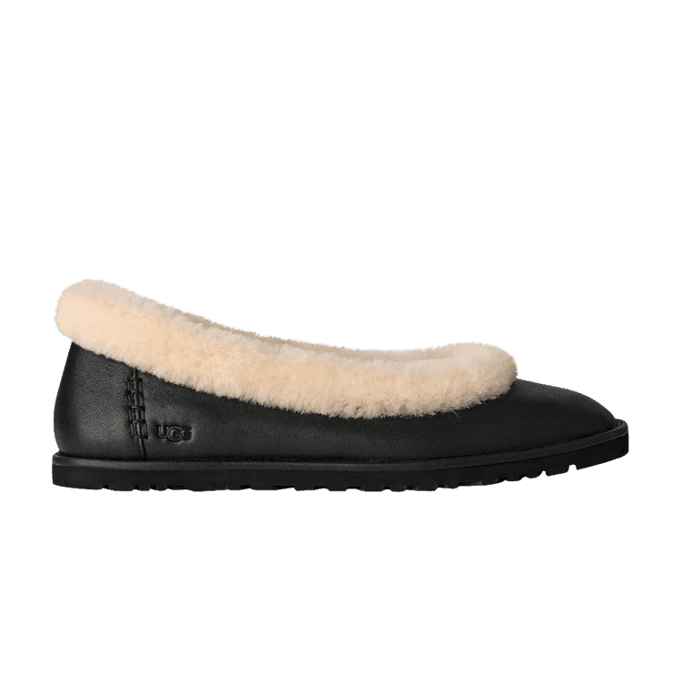 UGG Zora Leather Ballet Flat Black (Women's)