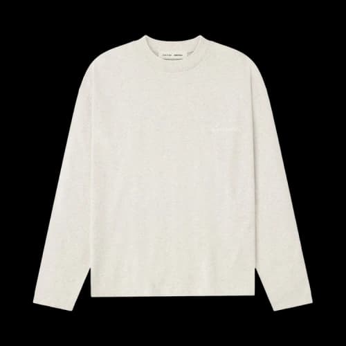 Fear of God Essentials Embroidered Classic Long Sleeve Tee Oatmeal Heather