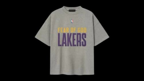 Fear of God Essentials Lakers 90's Tee Concrete Heather