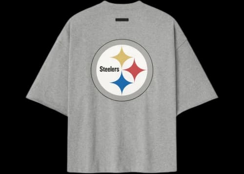 Fear of God Essentials Steelers 90s 3/4 Sleeve Football Tee Concrete Heather