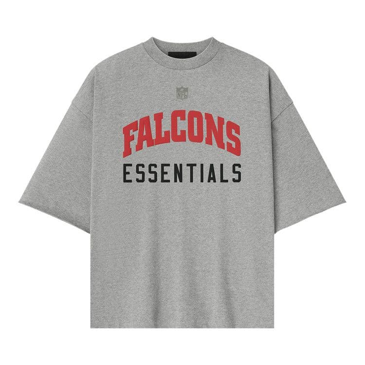 Fear of God Essentials Falcons 90s 3/4 Sleeve Football Tee Concrete Heather