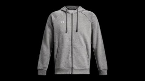 Under Armour UA Rival Fleece Full-Zip Hoodie Castlerock Light Heather/White