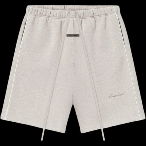 Fear of God Essentials Relaxed Fleece Piping Sweatshort Heather Stone/Cloud White