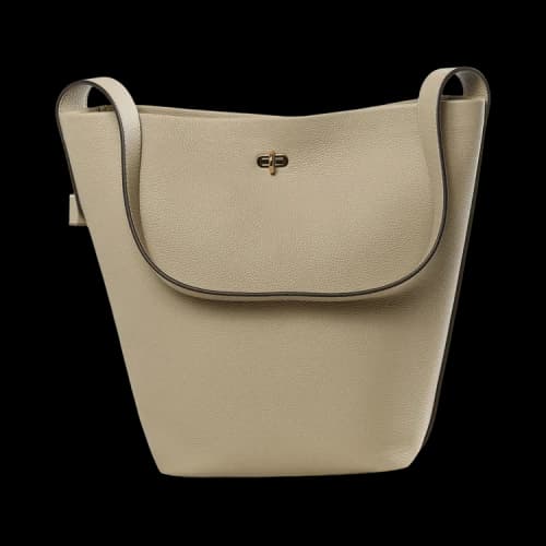 Tory Burch Lock Slim Bucket Bag Light Stone