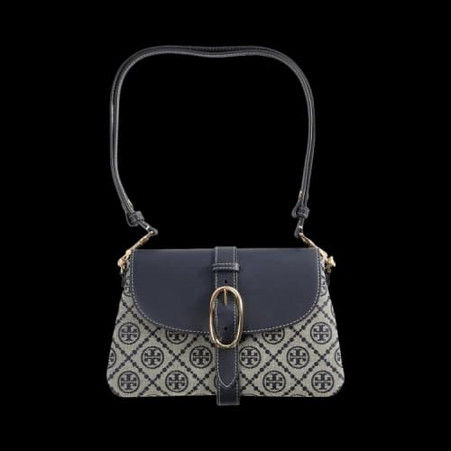 Tory Burch T Monogram Soft Small Shoulder Bag Navy