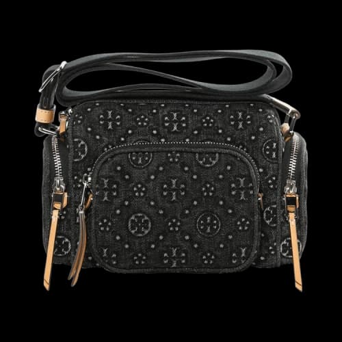 Tory Burch T Monogram Denim Pocket Crossbody Black