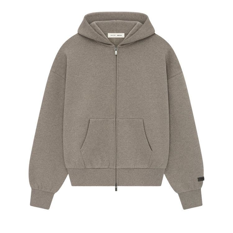 Fear of God Essentials Classic Hood Zip Up Sweatshirt Homestead Heather