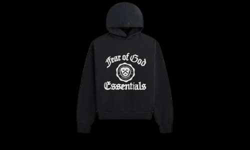 Fear of God Essentials Heavy Fleece Vintage Shrunken Hoodie Black