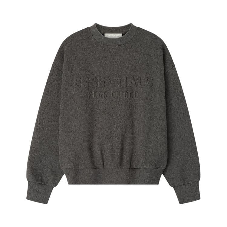 Fear of God Essentials Embossed Classic Crewneck Sweatshirt Charcoal Heather