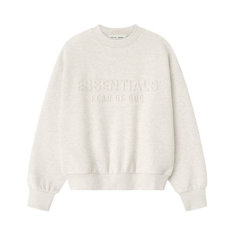 Fear of God Essentials Embossed Classic Crewneck Sweatshirt Oatmeal Heather